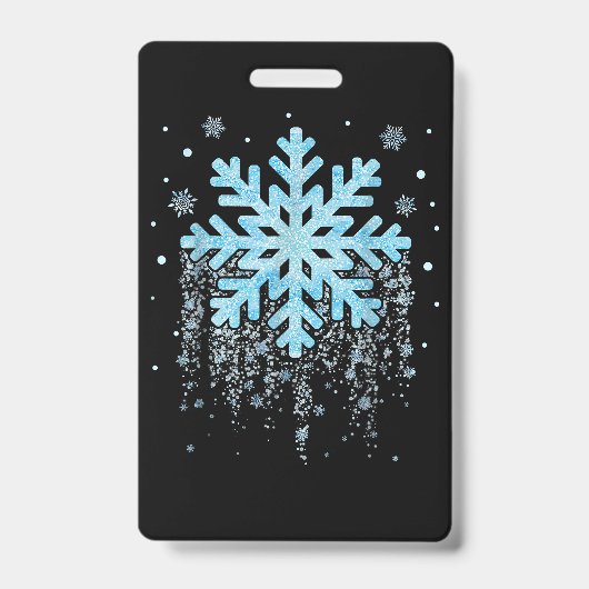 Snowflake Winter Kerstmis Badge (Voorzijde)
