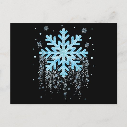 Snowflake Winter Kerstmis Briefkaart (Voorkant)
