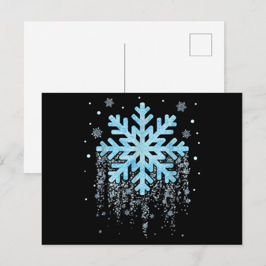 Snowflake Winter Kerstmis Feestdagenkaart (Voorkant / Achterkant)