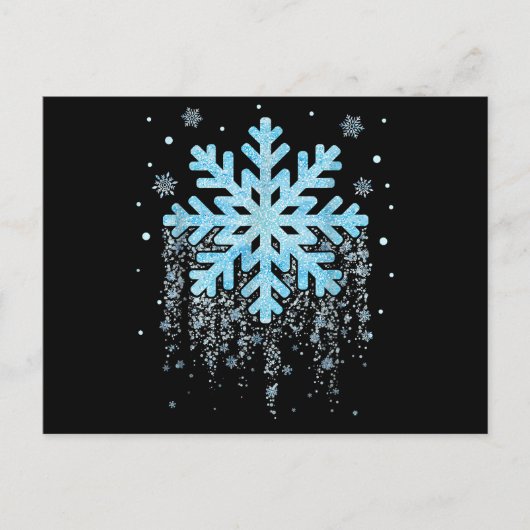 Snowflake Winter Kerstmis Feestdagenkaart (Voorkant)