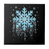 Snowflake Winter Kerstmis Tegeltje (Voorkant)