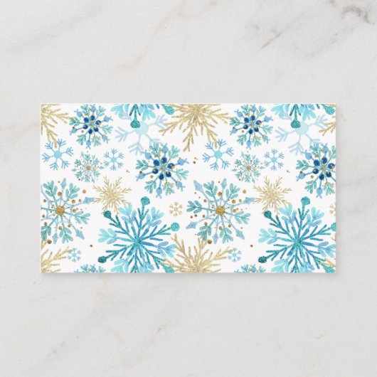 Snowflake Winter Nutkraker Diaper Raffle Informatiekaartje (Achterkant)