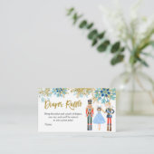 Snowflake Winter Nutkraker Diaper Raffle Informatiekaartje (Staand voorkant)