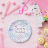 Snowflake Winter One-Derland First Birthday Papieren Bordje (Feest)
