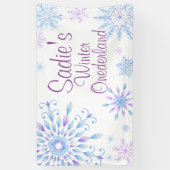 Snowflake Winter One-Derland First Birthday Spandoek (Verticaal)