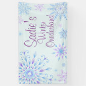 Snowflake Winter One-Derland First Birthday Spandoek (Verticaal)