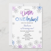 Snowflake Winter Onederland Eerste verjaardag Uitn Kaart (Voorkant)
