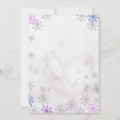 Snowflake Winter Onederland Eerste verjaardag Uitn Kaart (Achterkant)