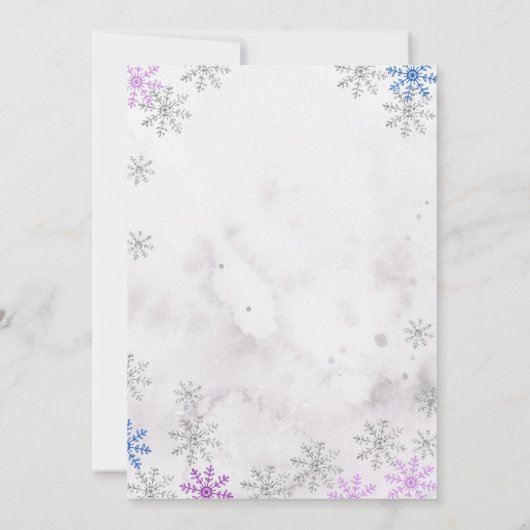 Snowflake Winter Onederland Eerste verjaardag Uitn Kaart (Achterkant)