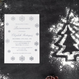Snowflake Winter Quinceanera Folie Uitnodiging