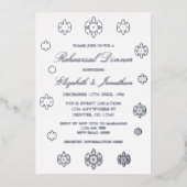 Snowflake Winter Rehearsal Dinner Folie Uitnodiging (Voorkant)