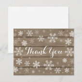 Snowflake Winter Rustic Wood Hartelijk dank (Voorkant / Achterkant)