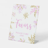 Snowflake Winter Shower Favors Reclamebord Met Voetstuk (Voorkant)