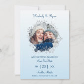 Snowflake Winter Themed for Wedding Romantic Photo Save The Date (Voorkant)