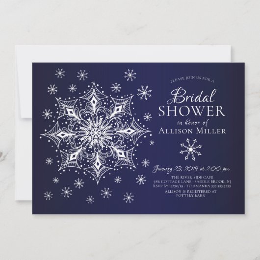 Snowflake Winter Vrijgezellenfeest Kaart (Voorkant)