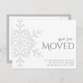 Snowflake Winter We hebben een bewegende aankondig Briefkaart (Voorkant / Achterkant)