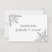 Snowflake Winter Weddenschap Hartelijk dank Notitiekaartje (Voorkant)