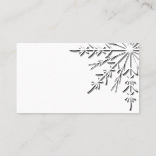 Snowflake Winter Weddenschap Plaatskaartje (Achterkant)