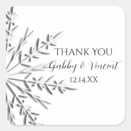 Snowflake Winter Weddenschap Vierkante Sticker