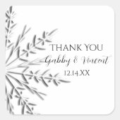 Snowflake Winter Weddenschap Vierkante Sticker (Voorkant)