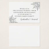 Snowflake Winter Wedding Charity Favor Kaart (Voorkant /achterkant)