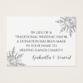 Snowflake Winter Wedding Charity Favor Kaart (Voorkant)