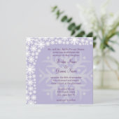 Snowflake Winter Wedding Invitation - Ice Paars Kaart (Staand voorkant)