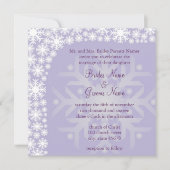 Snowflake Winter Wedding Invitation - Ice Paars Kaart (Voorkant)