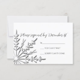 Snowflake Winter Wedding RSVP Response Kaart