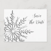 Snowflake Winter Wedding Save the Date Aankondigingskaart (Voorkant)