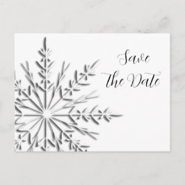 Snowflake Winter Wedding Save the Date Aankondigingskaart