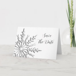 Snowflake Winter Wedding Save the Date Kaart
