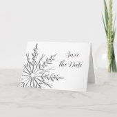 Snowflake Winter Wedding Save the Date Kaart (Voorkant)