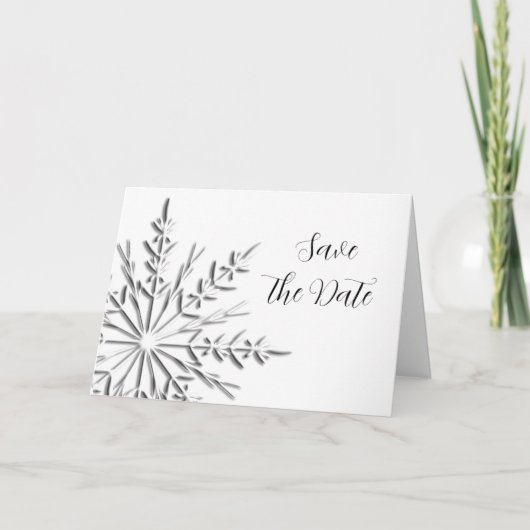 Snowflake Winter Wedding Save the Date Kaart (Voorkant)
