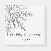 Snowflake Winter Wedding Save the Date Magneet (Voorkant)