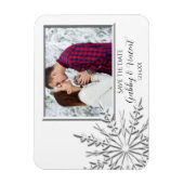 Snowflake Winter Wedding Save the Date Photo Magneet (Verticaal)