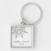 Snowflake Winter Wedding Sleutelhanger (Voorkant)