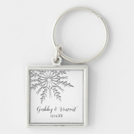 Snowflake Winter Wedding Sleutelhanger