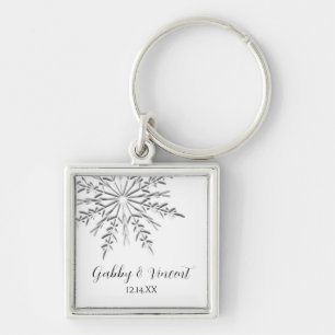 Snowflake Winter Wedding Sleutelhanger