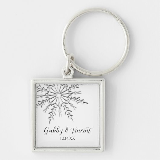 Snowflake Winter Wedding Sleutelhanger (Voorkant)