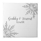 Snowflake Winter Wedding Tegeltje (Voorkant)