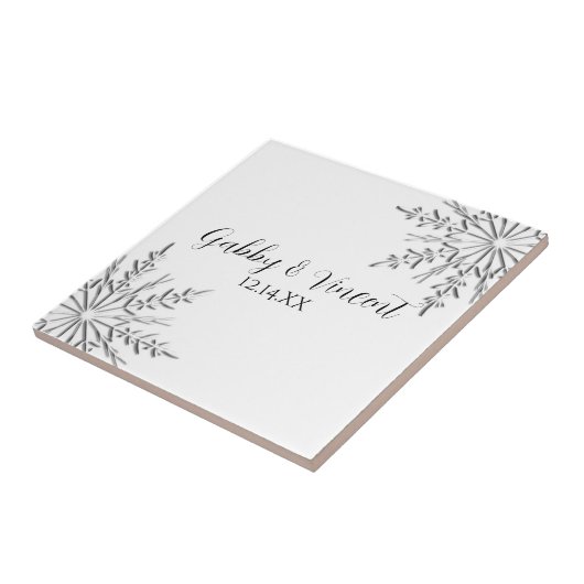 Snowflake Winter Wedding Tegeltje (Zijkant)