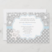 Snowflake Winter Wonderland baby shower-uitnodigin Kaart (Voorkant)