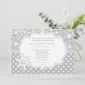 Snowflake Winter Wonderland baby shower-uitnodigin Kaart (Staand voorkant)