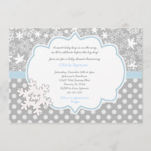 Snowflake Winter Wonderland baby shower-uitnodigin Kaart