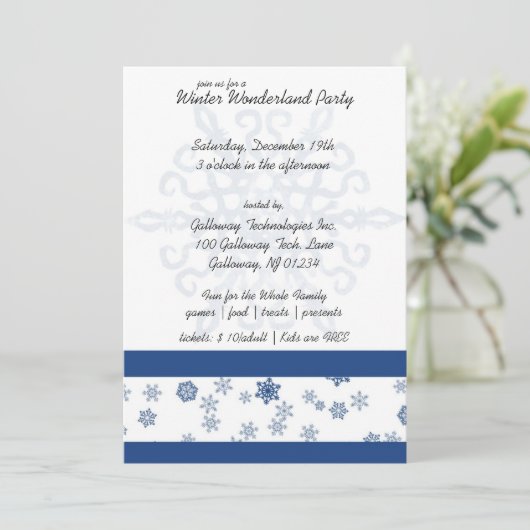 Snowflake Winter Wonderland Kaart (Staand voorkant)