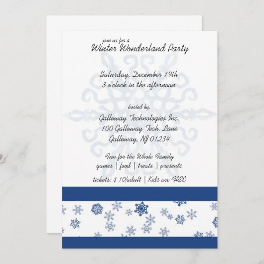 Snowflake Winter Wonderland Kaart (Voorkant / Achterkant)