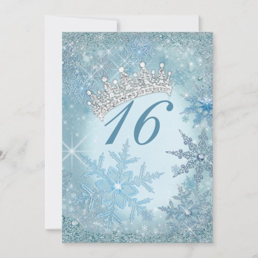 Snowflake Winter Wonderland Uitnodigingen (Voorkant)