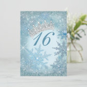 Snowflake Winter Wonderland Uitnodigingen (Staand voorkant)