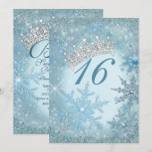 Snowflake Winter Wonderland Uitnodigingen (Voorkant / Achterkant)